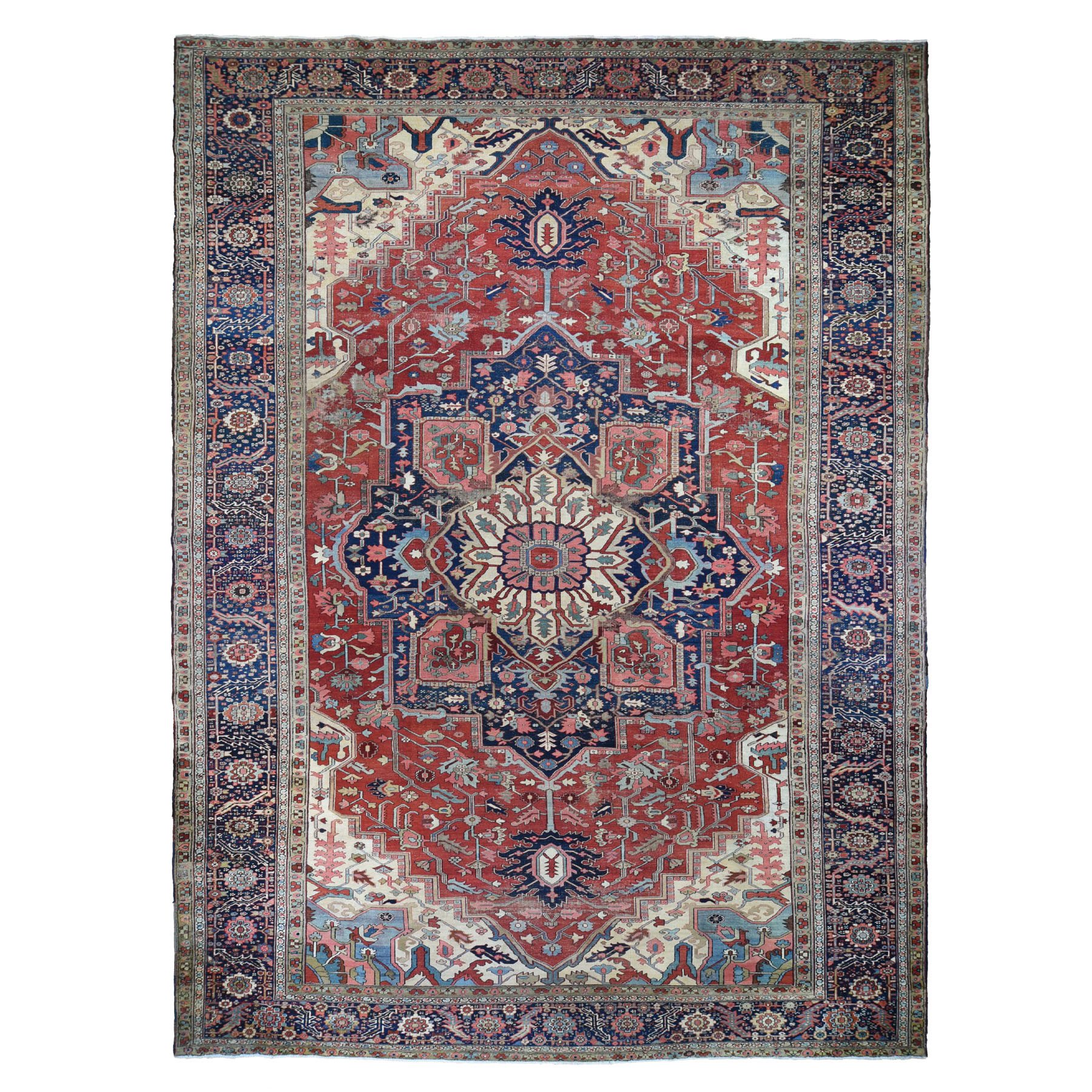 Traditional Wool Hand-Knotted Area Rug 12'1